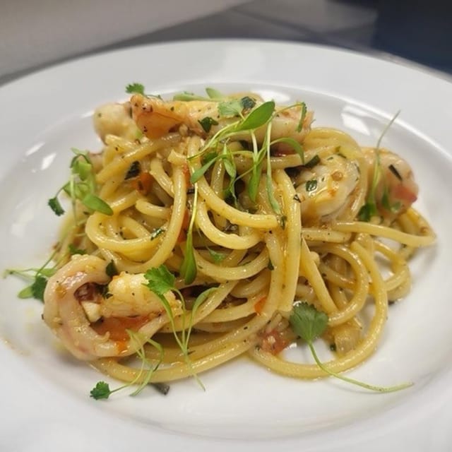 Garlic Shrimp Pasta.